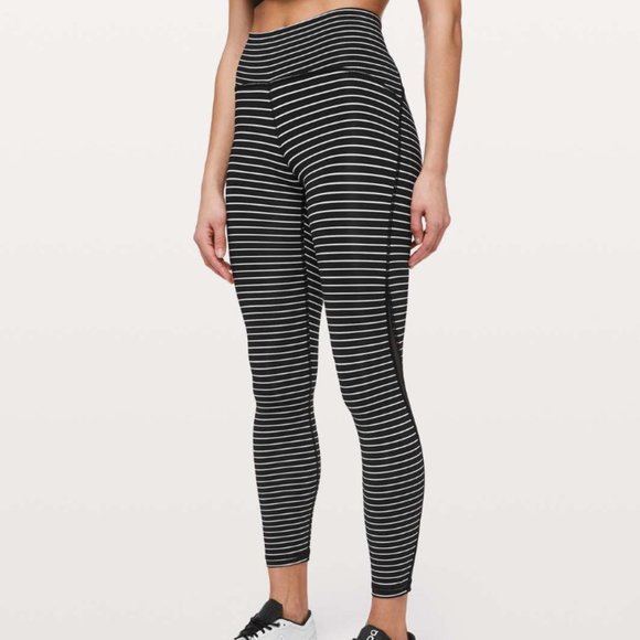 Lululemon Train Times Pant 25" in Parallel Stripe Black White - Picture 2 of 7